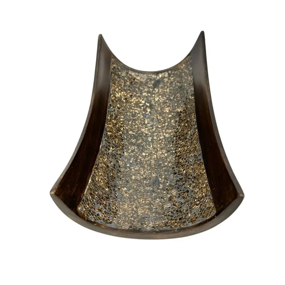 Creativescents Schonwerk Bowl 10 x 5.5 Brown Glass Mosaic Inside With Potpourri